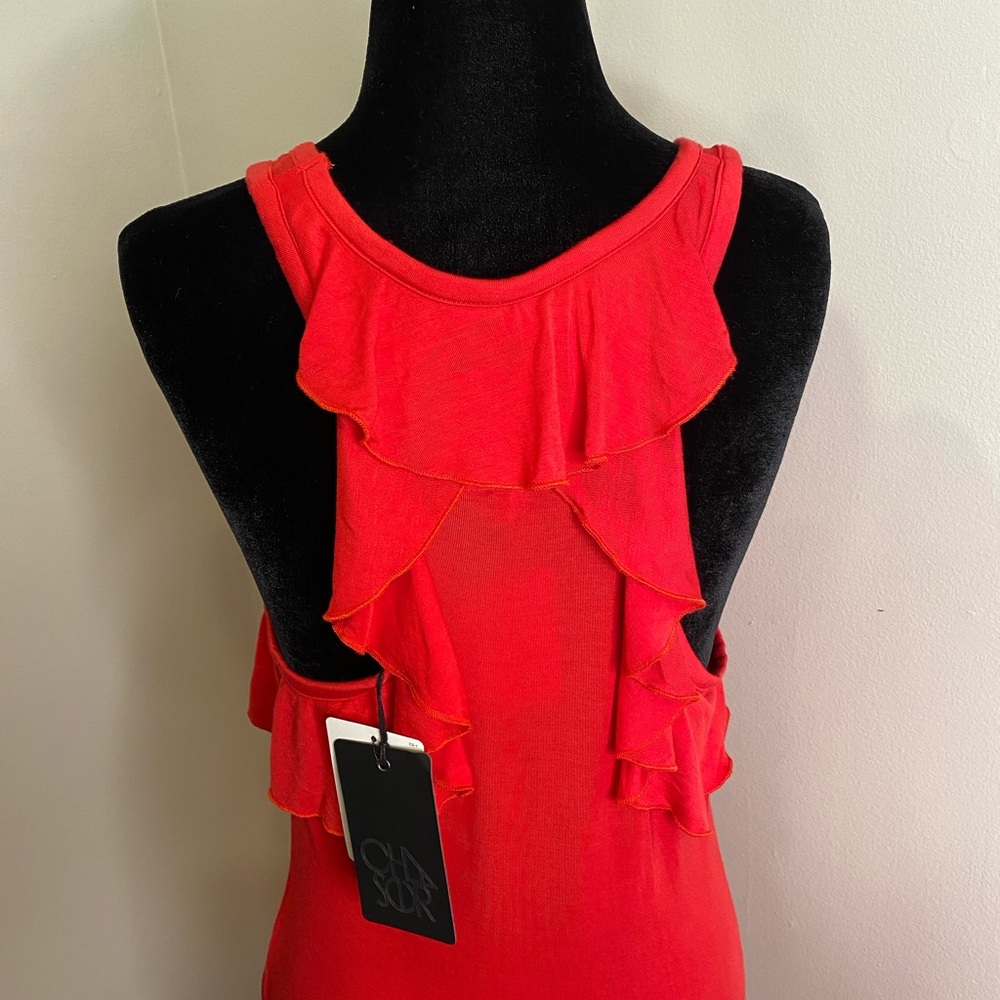 Chaser Razor back Jersy Dress with Ruffle - Picture 7 of 10